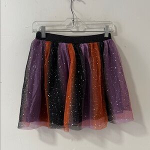 Cat & Jack Glittery Black, Orange, and Purple Mini Skirt